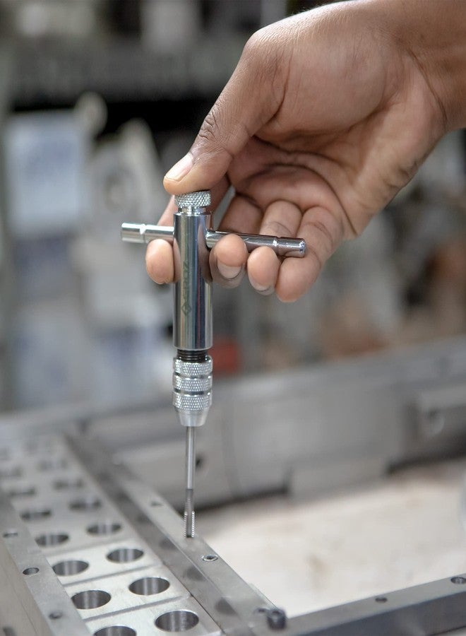 Groz Tap Wrench with T Type Ratchet Handle | Ideal for Holding taps, Screw extractors & Other Small Hand Turned Tools| Hardened Steel Jaws| Tap Size: M6-M12| TW/R/5-16 - Image 5